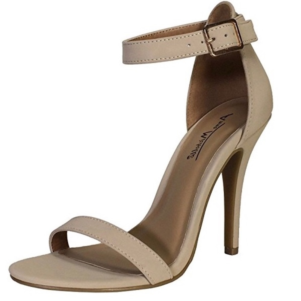 Never Worn Nude suede open toe ankle strap